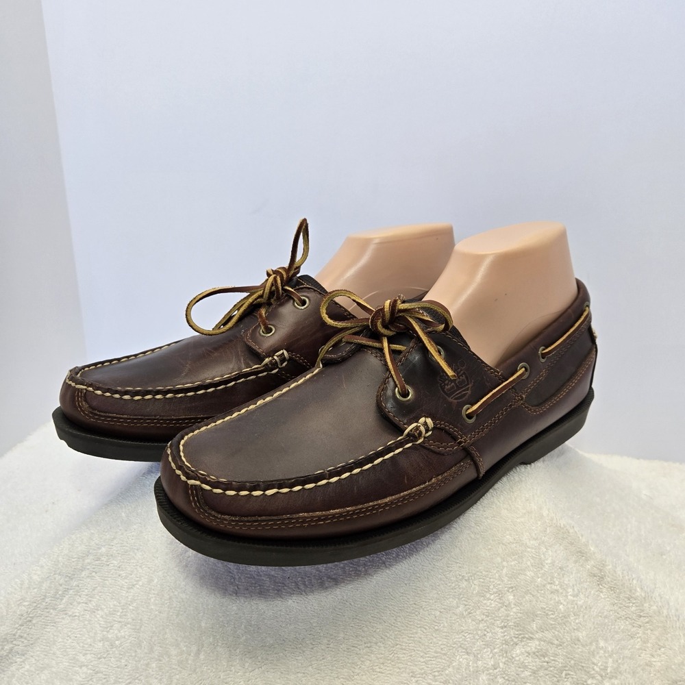 Timberland Men's  Brown Leather Classic 2 Eye Boat Shoes Sz 11 Loafers 70521